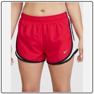 Nike Red & White Colorblock Tempo Running Shorts - Small